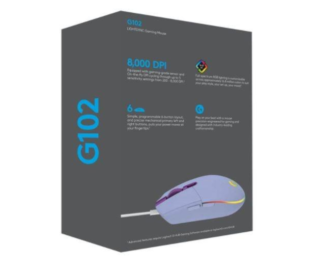 Logitech G102 LIGHTSYNC lilac - 592501 - zdjęcie 2